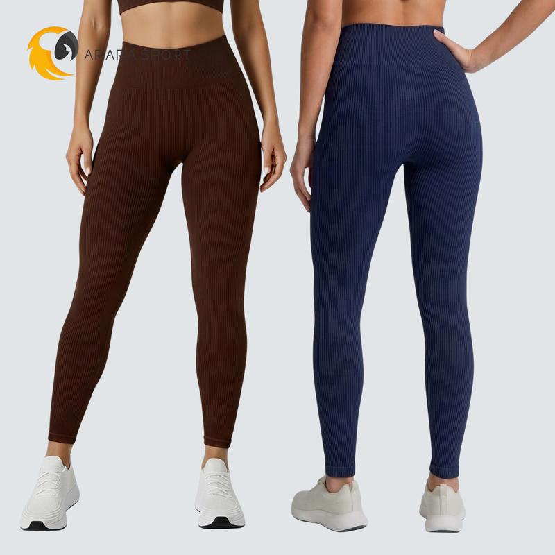 KIT 2 Cal�a Legging Canelada Poliamida Sem Costura Cintura Alta Zero Transpar�ncia