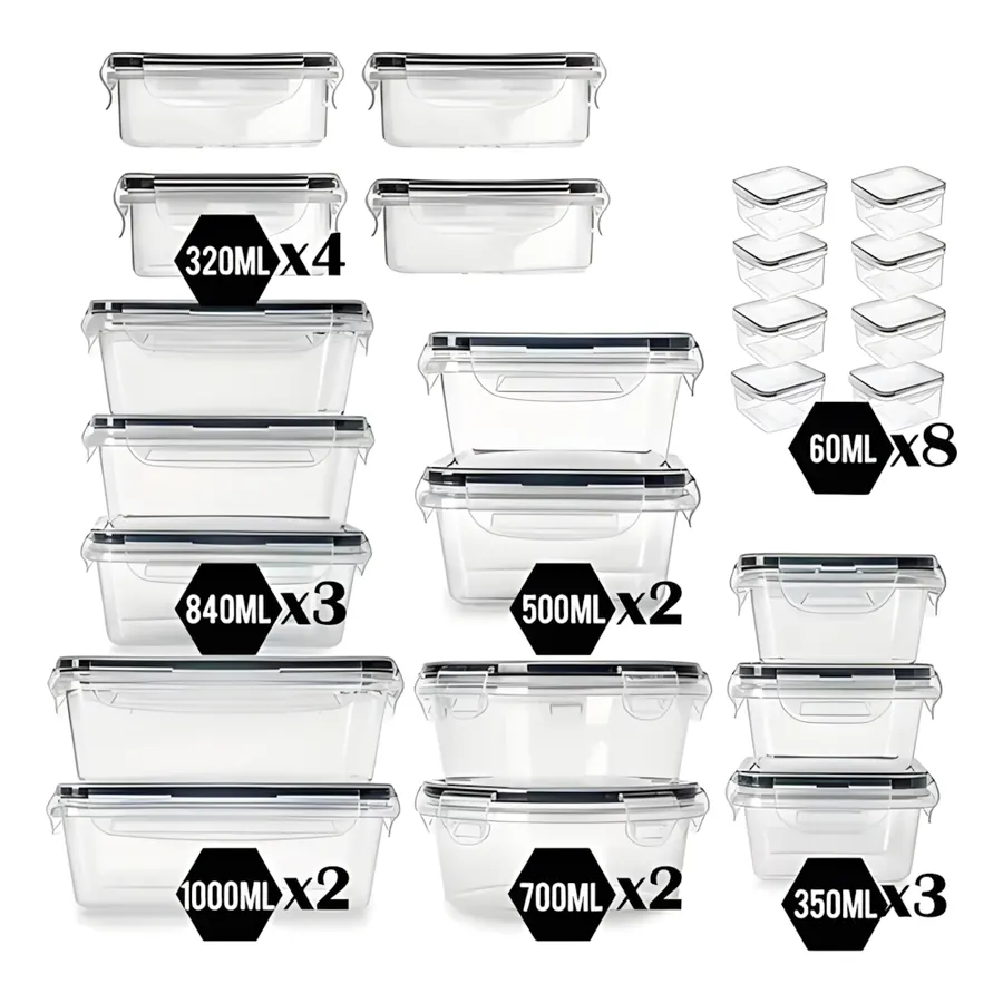 Kit 10 Pote de Vidro Marmita Herm�tico 640ml Freezer Fitness Rishon