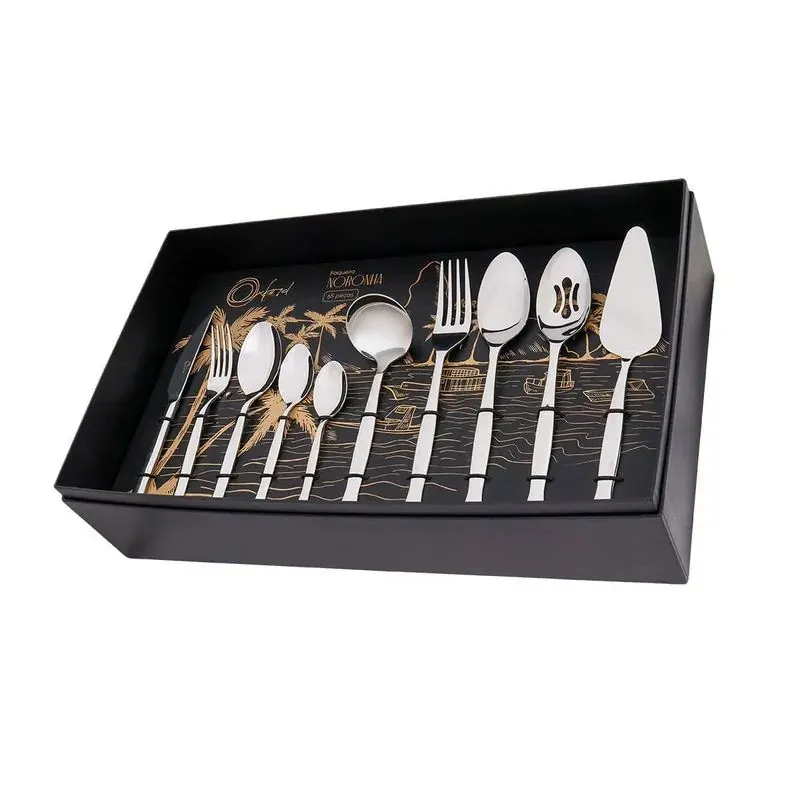 Faqueiro em A�o Inox Premium 65 Pe�as Noronha