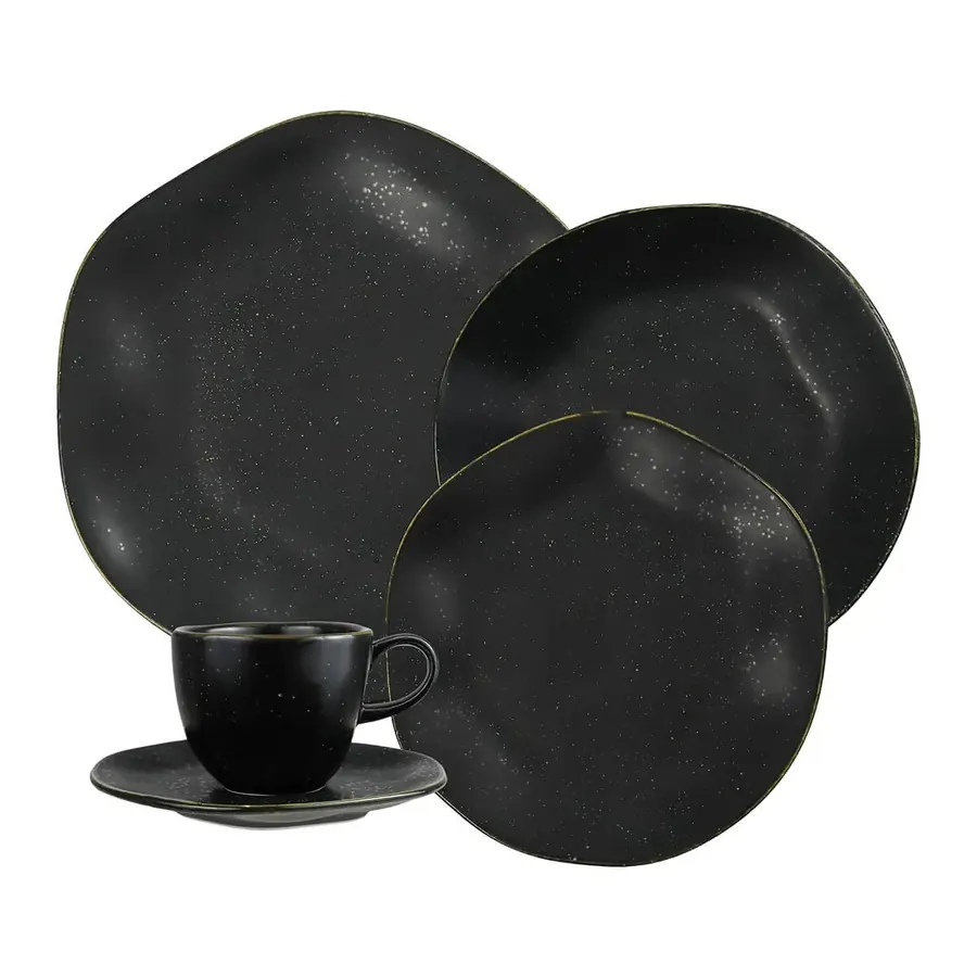 Aparelho de Jantar e Ch� Porcelana 30 Pe�as Ryo Volcano